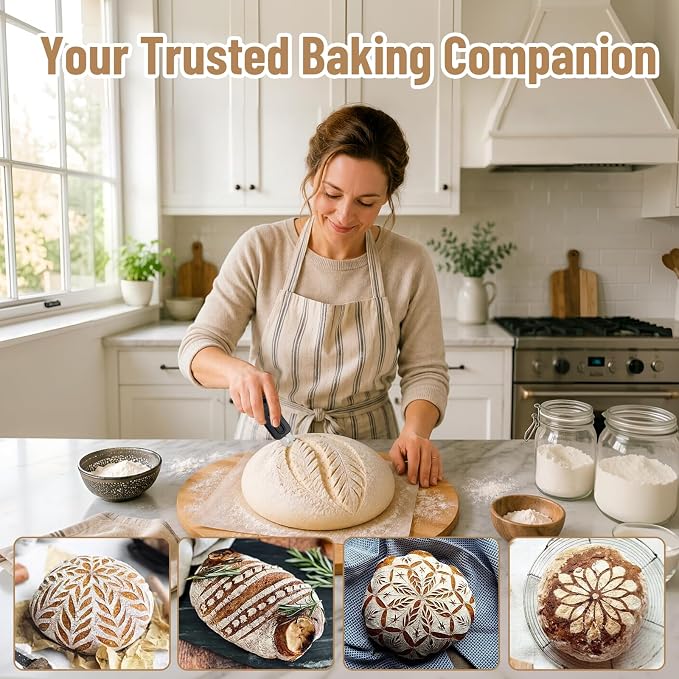 Obfuscate Sourdough Scoring Tool,Extractable Magnetic Bread Lame Dough Scoring Tool with 35 Replaceable Blades,Sourdough Bread Baking and Bread Making Tools(Black)