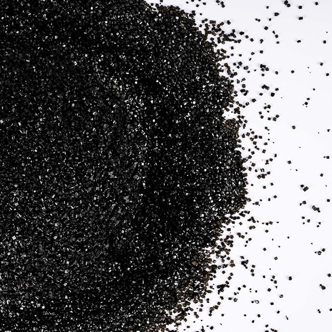 Edible Black Sanding Sugar Sprinkles Cupcake Cake Toppers, Celebrations Candy Pearls Shaker Jar Wedding Party Cake Dessert Food Decoration Supplies 3.2oz