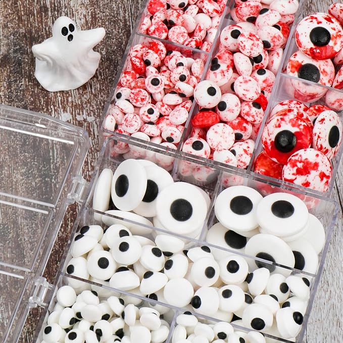 Halloween Sprinkles Edible Candy Eyes, 130g/4.6oz Bloody Red Eyeball Sprinkles for Decorating, Cupcake, Ice Cream, Donuts toppers 7mm 1cm 2cm