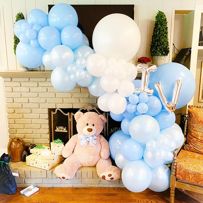Voircoloria Light Blue Balloons, 66pack 12inch Baby Blue Latex Party Balloons for Boys Girls Birthday Party, Baby Shower, Wedding, Gender Reveal, Baby Shower, Anniversary Party Decorations