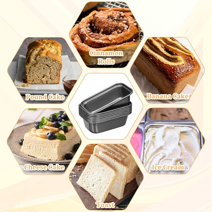 12 Pcs Mini Loaf Pan for Baking Bread, Non-Stick Carbon Steel Baking Bread Pan 6.1 x 3.3 x 2.1 Inches Small Banana Bread Tins for Oven Bake Small Rectangular Bread