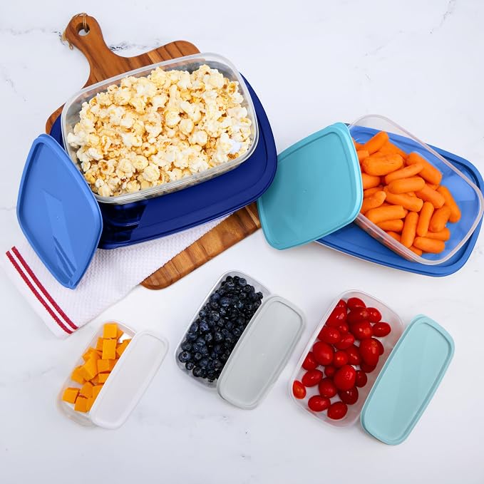 Core Kitchen 14 Piece Rectangular Food Storage Bowl Set - Blue Ombre