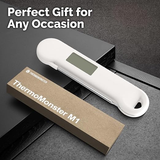 0.5 Sec Instant Read Grill Meat Thermometer Digital Food Cooking BBQ, White