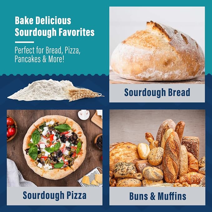 MY RUSTIC ROOTS Mature Sourdough Starter Culture - All Natural & Organic Sourdough Bread Starter - Beginner Friendly - Perfect for Baking Delicious Homemade Artisan Bread, Pizza & More - 12g