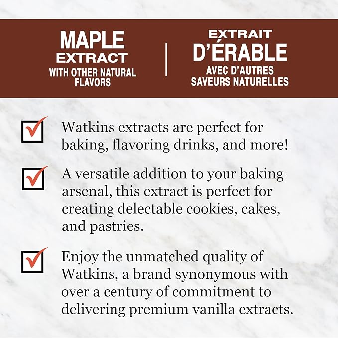 Watkins Maple Extract with Other Natural Flavors, 2 oz. Bottles, Pack of 6 (Packaging May Vary)