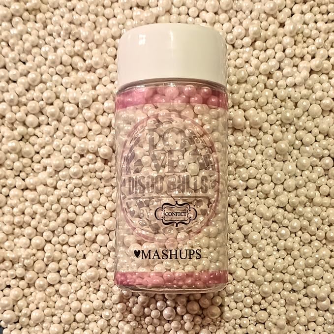 Confect Love White Pearl Disco Ball Sprinkles Mix – Edible Confectionery Sprinkles for Cake, Cupcake & Dessert Decorating | Vegan, Gluten-Free, Soy-Free, Dairy-Free, Palm Oil-Free – 4.2 Oz