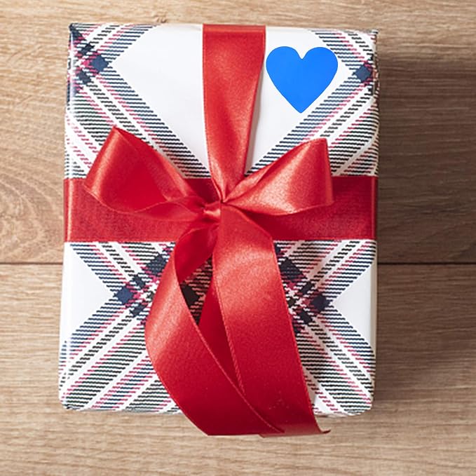 Hybsk 1000pcs Blue Heart Stickers 30mm Love Labels for Envelope Seals Crafting Scrapbooking (Blue)
