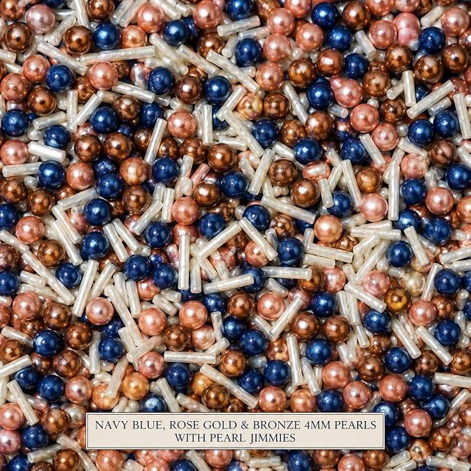 Confect Love Disco Balls Confectionery Sprinkles, Blue Yellow Gold White Mix, Decorative Candy Pearls | Vegan, Gluten-Free, Soy-Free, Dairy-Free, Palm Oil-Free – 4.2 Oz