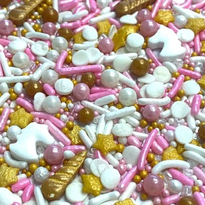 COOL MOM SPRINKLES Girl Birthday Sprinkles (4 oz.) – Themed Sprinkles for Decorating Birthday Cakes, Cupcakes, Cookies & Desserts – Mixed in the USA/Gluten-Free (Pink Unicorn)
