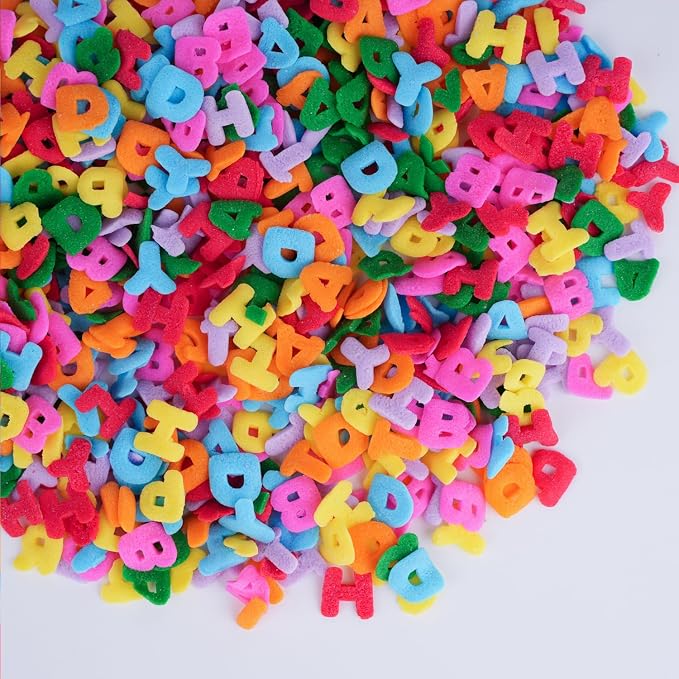 Happy Birthday Letters for Decorating Alphabet Sprinkles Ice Cream Sprinkle Sugar Candy for Baking Cake Cupcake Toppers Cookie Donut Dessert Decoration 4.6 Ounces