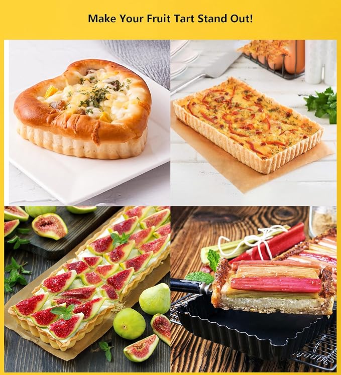 Special Shapes Fruit Tart Pan with Removable Loose Bottom Non-stick Carbon Steel
