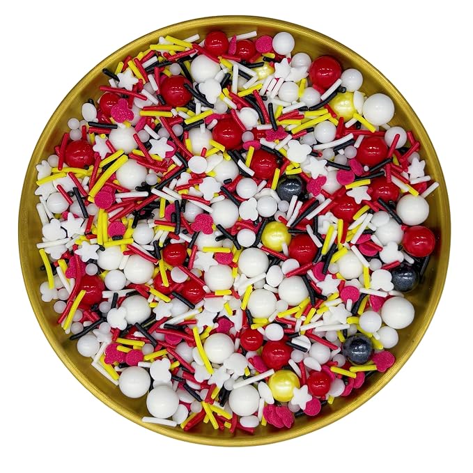 Dynastang Mouse Themed Sprinkles Mixed Style Edible Cake Decorations Cupcake Toppers Cookie Perfect for Cakes, Cupcakes, Desserts Toppings 3OZ