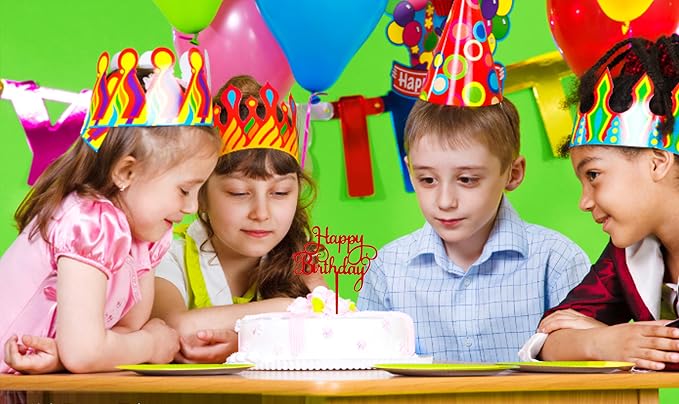 Red Happy Birthday Cake Topper Birthday Party Decorations Supplies