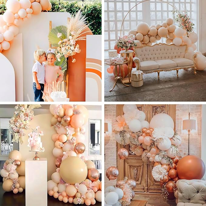 PartyWoo Pastel Orange Balloons 100 pcs Different Sizes of 36 18 12 10 5 Inch Baby Pale Light Pink Peach Latex Balloon Arch Kit Garland for Wedding Baby Shower Birthday Party Decorations Orange-Q02