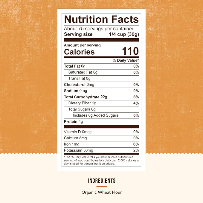 100% Organic Old World Flour - Flour for Baking - 5 Pounds