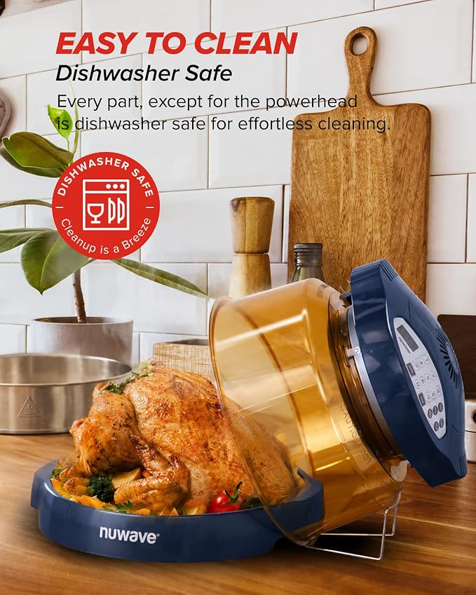 Nuwave Pro Plus 2 Countertop Infrared Oven with Stainless Steel Extender Ring, Triple Combo Cooking Power, Adjustable Temperature Control, Large Capacity Roaster, Air Fryer & Convection Oven, 20672V01