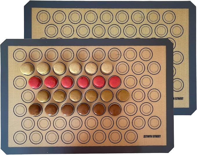 Macaron Silicone Baking Mats - Set of 10 - Full Size - 16 x 24inch, Non-Stick Macaron Mat for Perfect Baking - Dishwasher & Oven Safe, Ideal for Macarons, Cookies, Bread, and More