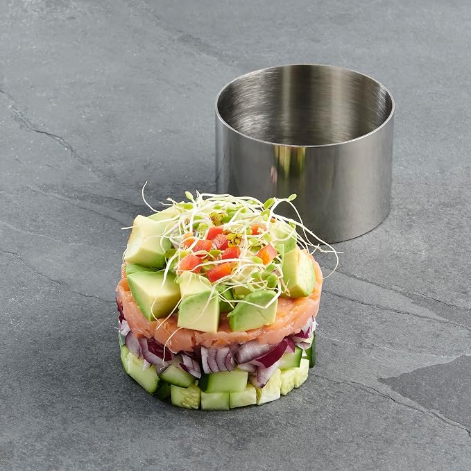 Cutlery-Pro Food Plating Presentation Ring, Cat Cora Approved, 18/8 Stainless Steel, 3.5 x 2-Inch