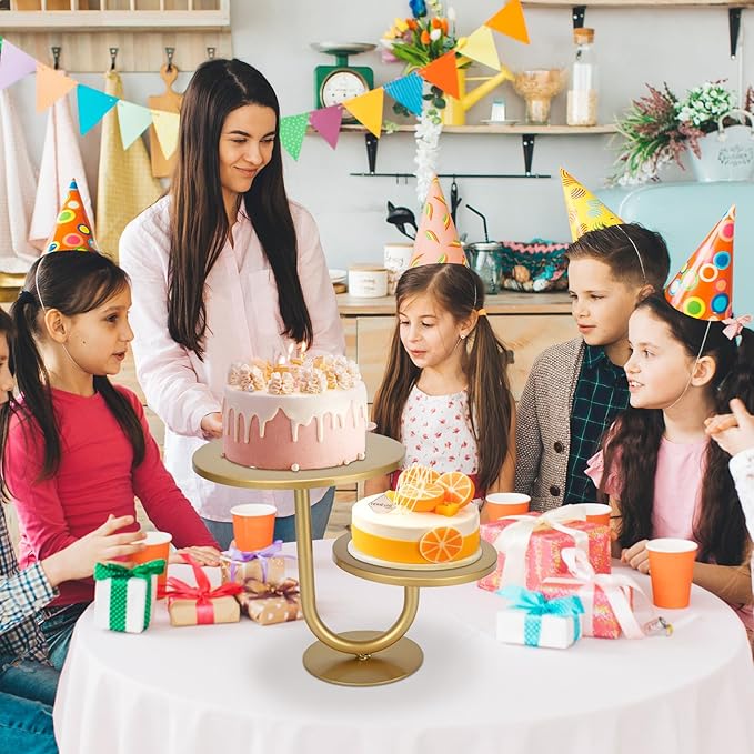Cake Stand,Birthday Cake Stands,2-Tier Cupcake Stand,Cake Stands for Party Dessert Display