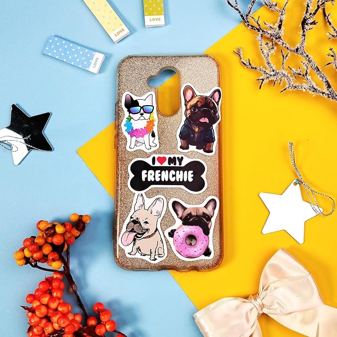 100Pcs French Bulldog Stickers for Laptop - Cute Frenchie Stickers for Water Bottles - French Bulldog Gifts for Owners, Party Favors, Decorations - Gifts for Women & Men