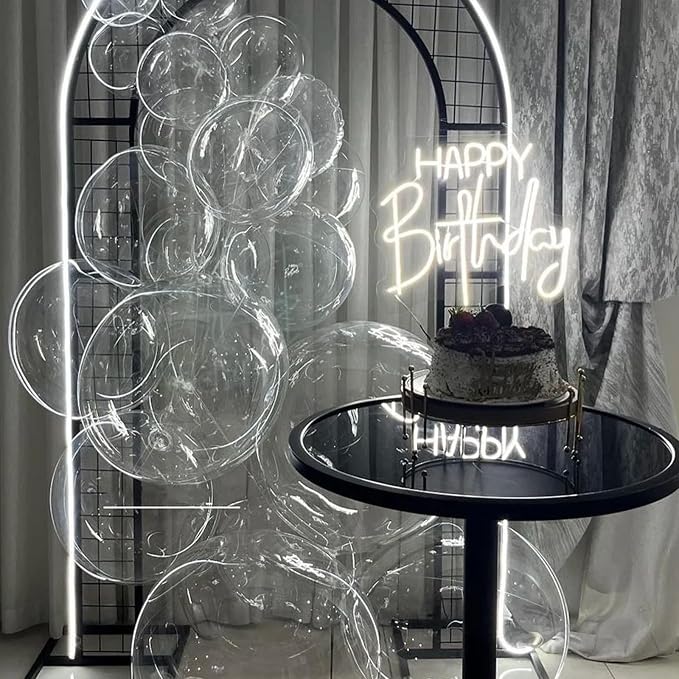 Voircoloria 130pcs Clear Balloons Different Sizes 18" 12" 10" 5" Transparent Latex Balloon Garland Arch Kit for Birthday Baby Shower Graduation Wedding Gender Reveal Anniversary Party Decorations