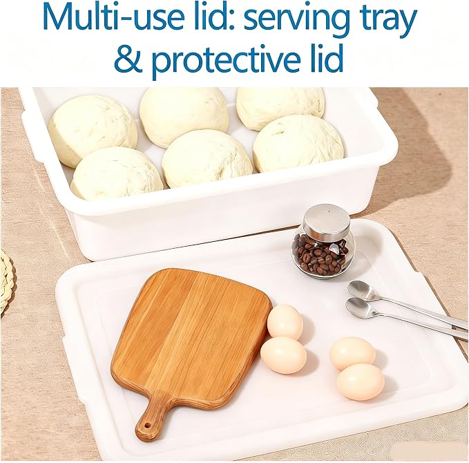 3 Pack Bread Dough Proofing Box with Lid, Pizza Proofing Tray, Stackable Commercial Quality