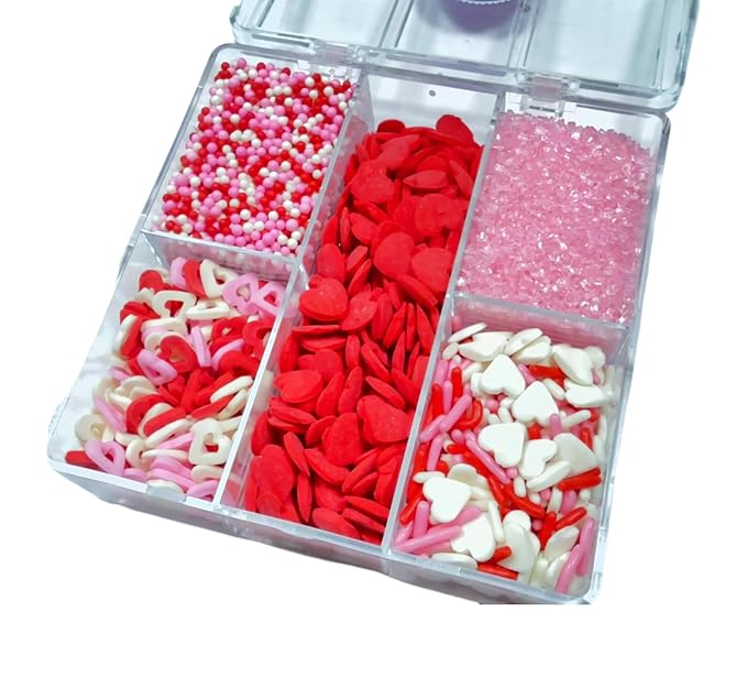 Sentovac Edible Candy Heart Jimmies Mixing Cupcake Toppers Decorations Sprinkles Cake Cupcakes Decoration