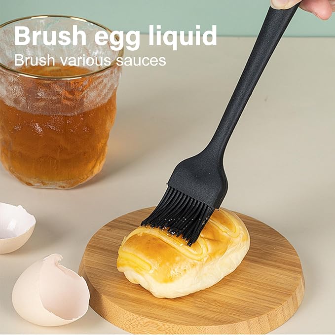 Silicone Basting Pastry Brush, Heat Resistant Cooking Brush for Oil and Sauce. BPA Free and Dishwasher Safe (2 Pcs).