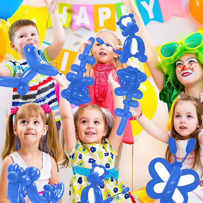 260 Balloons, 50pcs Dark Blue Long Balloons for Arch, Animals Kit, Twisting