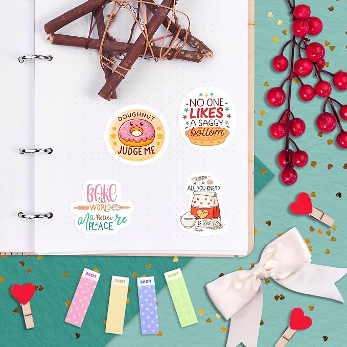 100Pcs Baking Stickers, Bakery Stickers for Water Battles — Baking Gifts for Bakers — Bakery Party Supplies - Gift for Women & Men