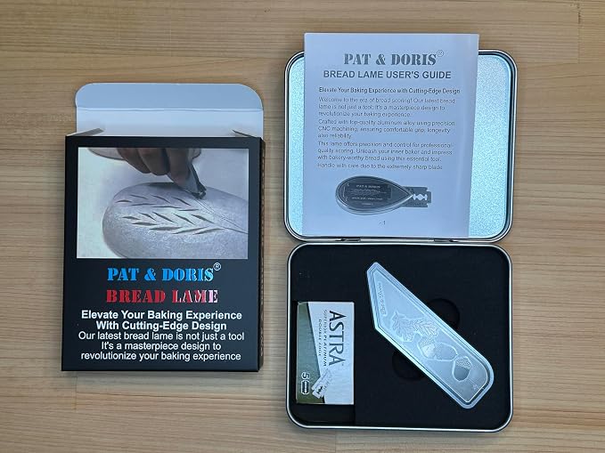pat & doris sourdough bread lame dough scoring lame scoring knife – CNC Aluminum Alloy Handle with Stainless Etched Side Plates, Adjustable Knife Lenght Magnetic Blade Storage