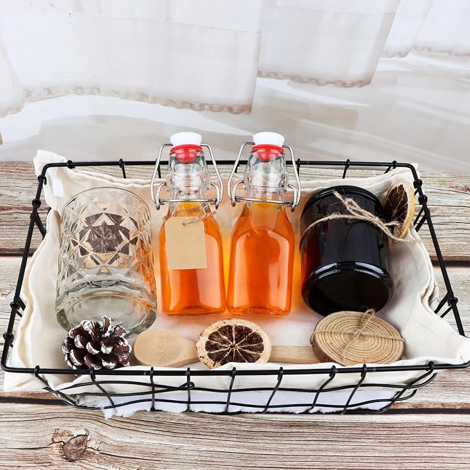 12 Pack 4oz Swing Top Glass Bottles, 125ML Square Bottles with Airtight Stoppers for Kombucha, Kefir, Vanilla Extract, Beer(Bonus Gaskets, Labels and Funnel)