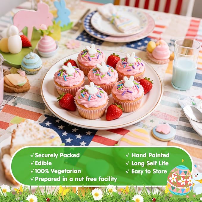 Edible Sprinkles for Cake Decorating,6 Cell-6.7oz,Light Green and Yellow Sanding Sugar,Rainbow Round Confetti,White Rabbit,Pastel Color Sugar Jimmies,Nonpareils,Green Pearls,Green Eggs Sprinkle,Cake Decorations for Baking,Desserts,Cupcakes,Ice Cream,Co...