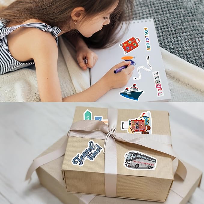 50 Pcs Construction Vehicle Stickers for Scrapbooking, Waterproof Vinyl Truck Stickers for Laptops Water Bottles Journals, Cute Engineering Car Decals for Kids Boys Teens