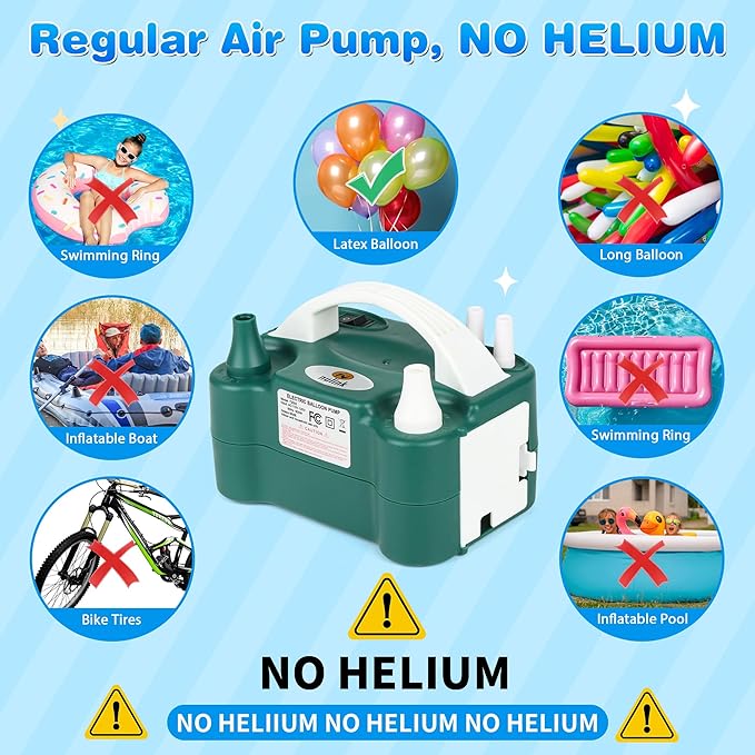 Nulink Electric Balloon Pump, Portable Electric Balloon Blower Machine Balloon Air Pump Dual Nozzle 110V 600W Balloon Inflator for Party Decorations