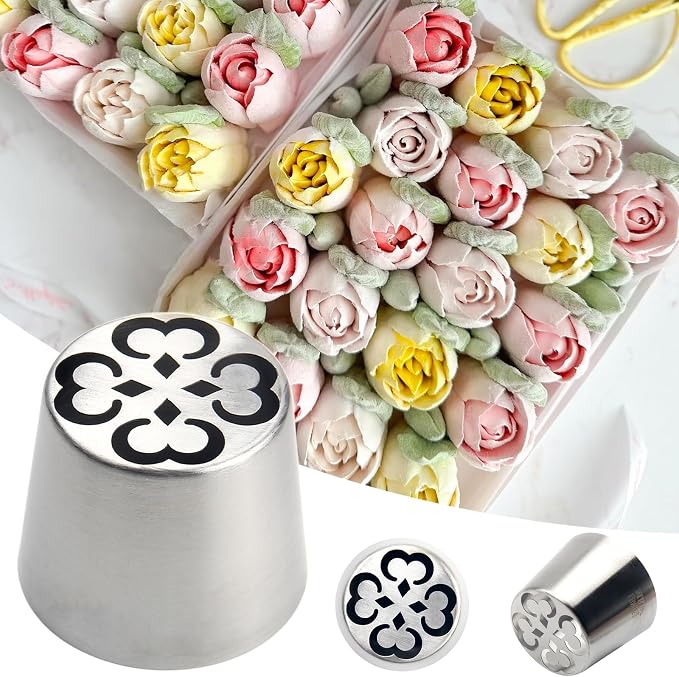 Extra Large Russian Piping Tips for Marshmallows Stainless Steel Flower Frosting Nozzles many styles Cake Decorating Baking tool for Buttercream, Cupcakes Cookies(SL52)