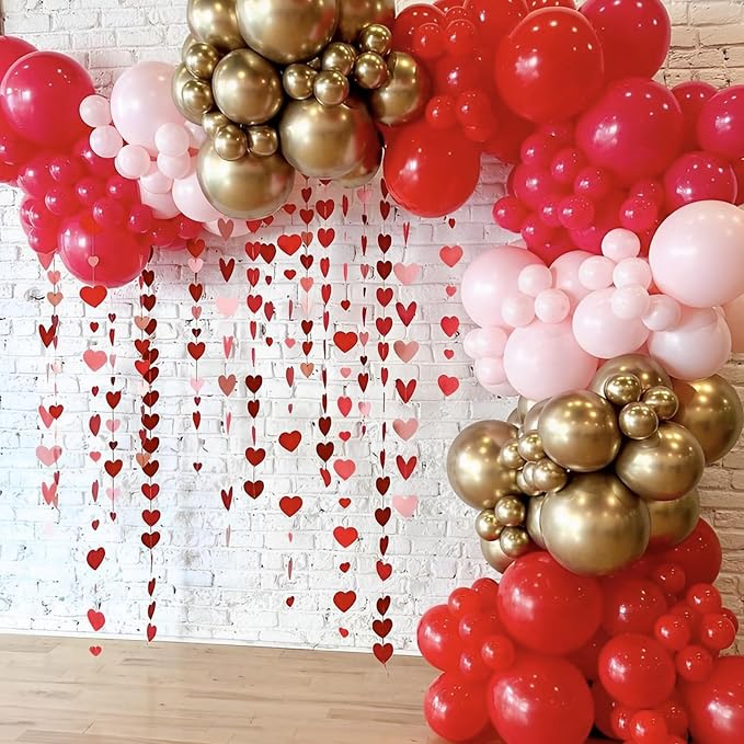 Voircoloria 110pcs Red Balloons 12inch Red Latex Party Balloons for Valentine's Day, Graduation, Wedding, Birthday, New Year, Baby Shower, Christmas, Anniversary Party Decorations