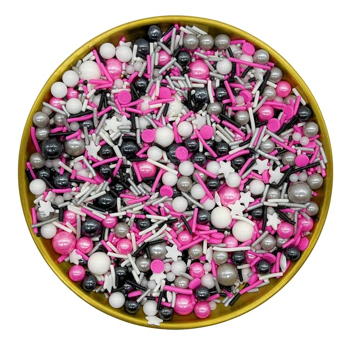 Dynastang Rock Themed Sprinkles Mixed Style Edible Cake Decorations Cupcake Toppers Cookie Perfect for Cakes, Cupcakes, Desserts Toppings 3OZ