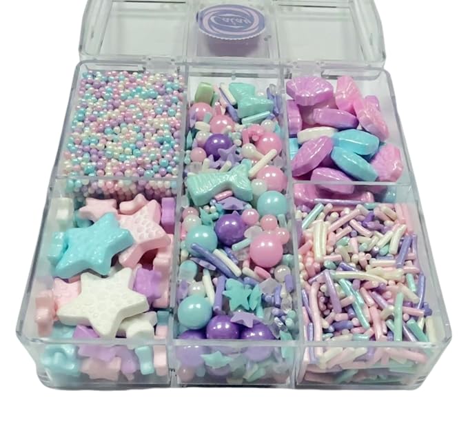 Sentovac Edible Mermaid Shell Jimmies Mixing Sprinkles for Cake Decorating Cupcake Cookie and Ice Cream Topper Decorations 2.75oz