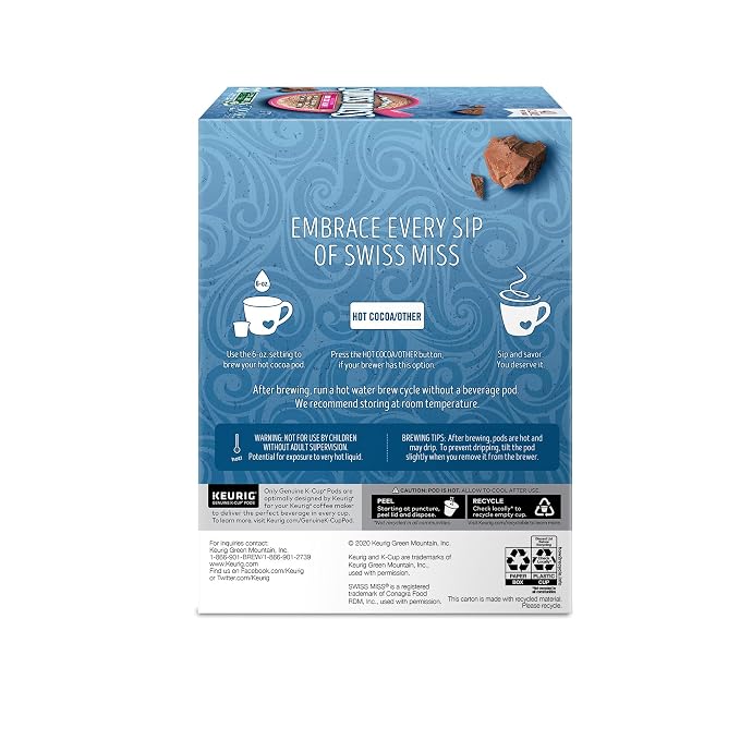 Swiss Miss Sensible Sweets Light Hot Cocoa, Keurig Single-Serve Hot Chocolate K-Cup Pods, 96 Count