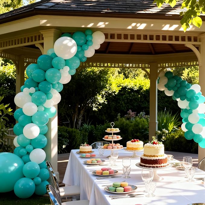 104pcs Teal Balloons Different Sizes Pack - 18/12/10/5 Inch Turquoise Latex Balloons Garland Arch for for Birthday Baby Bridal Shower Gender Reveal Wedding Party Decorations