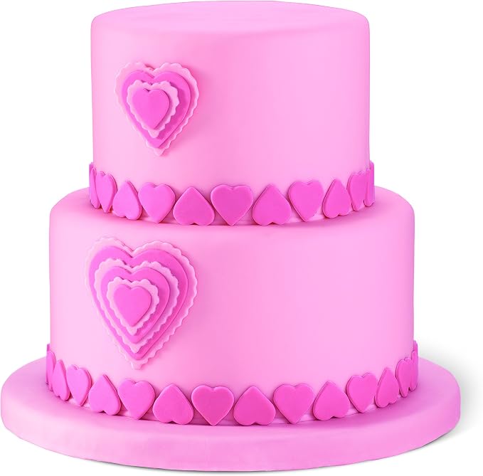 Wilton 6-Piece Nesting Fondant Double Sided Cut Out Cutters, Hearts,Silver