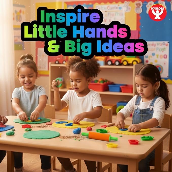 Hygloss 46 Pcs Dough Tools Set – Dough Extruders + Numbers & Alphabet Cutters Set – Educational Modeling Clay Tools – Preschool Toys & Toddler Activities – Arts & Crafts for Kids Ages 3-5