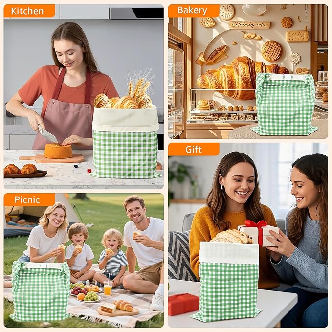Large Beeswax Bread Bags for Sourdough, 13" W x 17" H Reusable Cotton Material, Ideal for Sourdough Bread Storage to Keep Fresh Lock Moisture Bread Boxes (2 Pack)