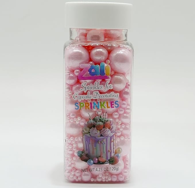Pink Edible Pearl Sprinkles-26 Styles Mixed Size Round, Edible Candy | 26 Styles Mixed Size Round, Edible Candy, For Cakes, Cupcakes, Cookies, Donuts & Ice Cream, Food Grade, Cake Toppers