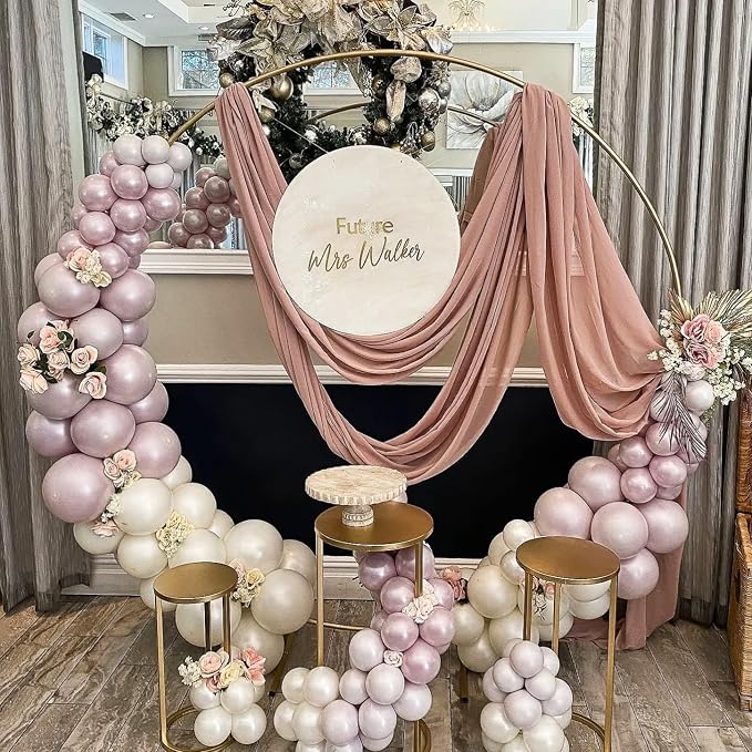 Double Pearl Purple Stuffed Balloons Different Size 115Pcs 5/10/12/18" Light Purple Balloon Arch Kit for Princess Birthday Baby Shower Bridal Shower Engagement Ocean Sea Frozen Theme Party