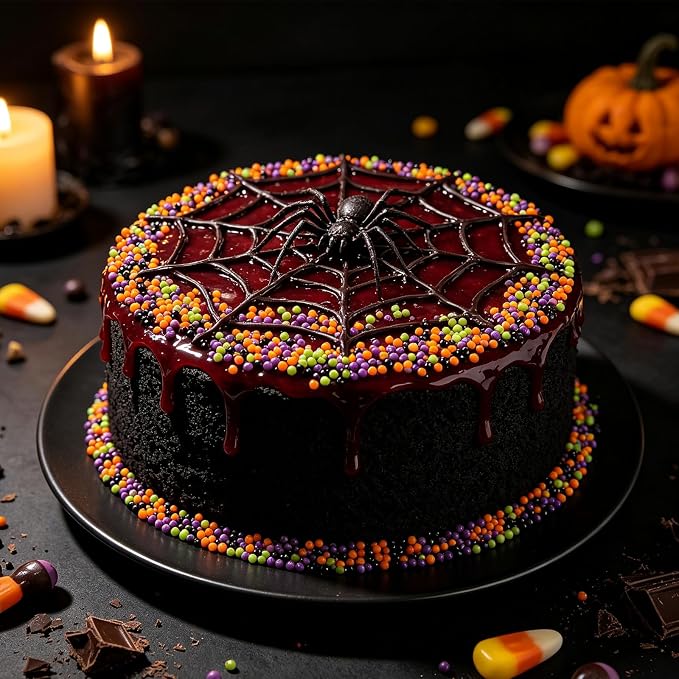 Homipooty Halloween Nonpareils Sprinkles for Cake Decorations 110g/3.88oz 2mm Mini Purple Black Orange Green Pearl Sprinkles Cupcake Topper and Cake Decorations Supplies