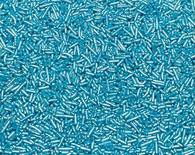 BABY BLUE PEARLIZED SPRINKLES-Cake Decorating Jimmies, Cupcake,Cookies, and Cake Topper, Bulk Candy, Large, 1.5 LBS. Egg Free, Dairy Free, Gluten Free, Vegan, Soy Free, Nuts Free, Kosher