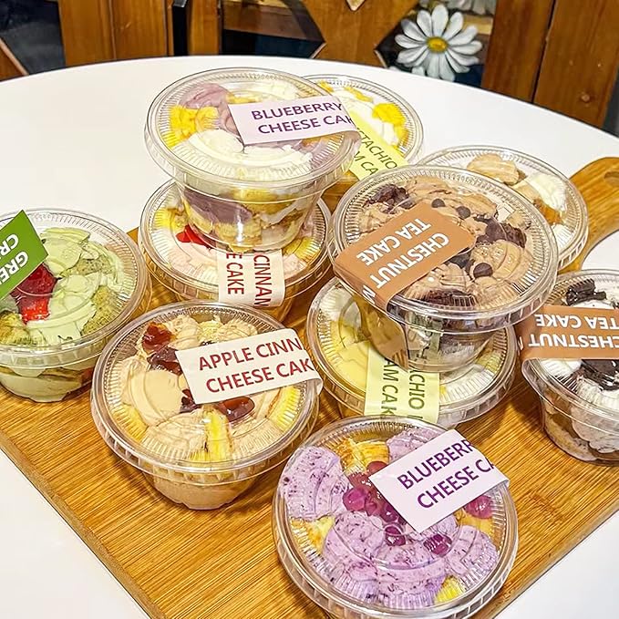 Tiaiidi 50 Pack Clear Cups with Lids,6 oz Plastic Disposable Cups with Flat Lids(No Hole),Crystal PET Dessert Party Cups for Smoothy's,Ice Cream,Fruits,Snack,Cold Drinks