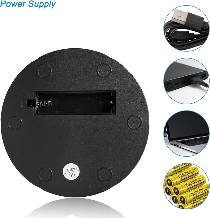 Rotating Display Stand 5.7'' Turntable Stand White Telecontroller Spinning Stand for Product Shows